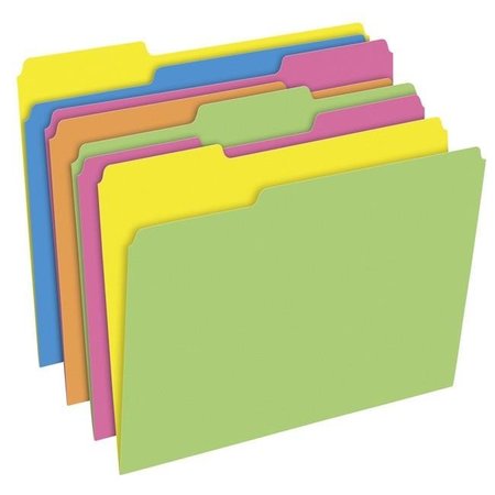 TOPS PRODUCTS TOPS Products 1496271 3 Tab Glow Twisted File Folders; Assorted Colors - Pack of 24 1496271